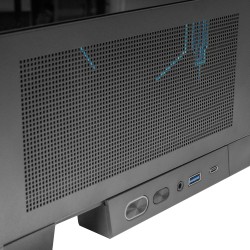 Mars Gaming MC-LCDX, Boîtier Gaming ATX, Écran IPS 9.16" et Connexion HDMI, Verre Trempé Continu, Panneau Inférieur Full Mesh, D