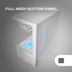 Mars Gaming MC-LCDX, Boîtier Gaming ATX, Écran IPS 9.16" et Connexion HDMI, Verre Trempé Continu, Panneau Inférieur Full Mesh, D