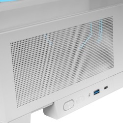 Mars Gaming MC-LCDX, Boîtier Gaming ATX, Écran IPS 9.16" et Connexion HDMI, Verre Trempé Continu, Panneau Inférieur Full Mesh, D