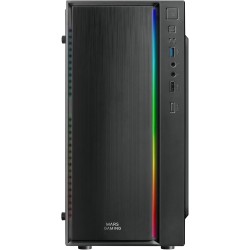 Mars Gaming MCM, Boîtier PC MicroATX, Mini Tour Compacte, 16 Modes ARGB, Ventilateur 8 cm, Noir