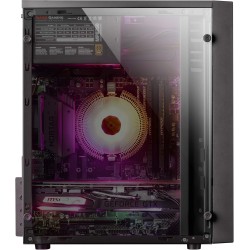 Mars Gaming MCM, Boîtier PC MicroATX, Mini Tour Compacte, 16 Modes ARGB, Ventilateur 8 cm, Noir
