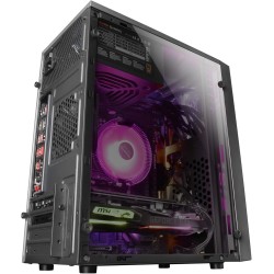 Mars Gaming MCM, Boîtier PC MicroATX, Mini Tour Compacte, 16 Modes ARGB, Ventilateur 8 cm, Noir