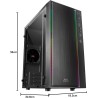 Mars Gaming MCM, Boîtier PC MicroATX, Mini Tour Compacte, 16 Modes ARGB, Ventilateur 8 cm, Noir