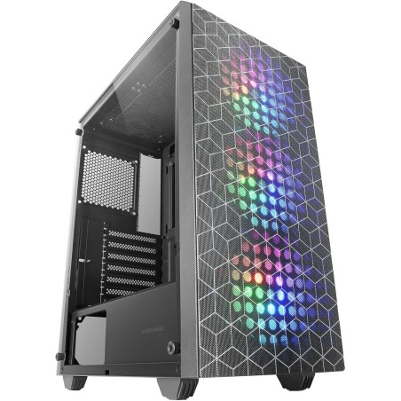 Mars Gaming MC-MAG, Boîtier Gaming ATX, Panneau Latéral Verre Trempé, Double Grille Magnétique Anti-poussière Frontale + Supérie