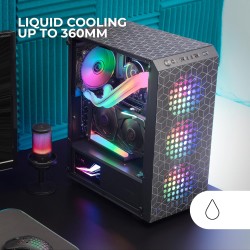 Mars Gaming MC-MAG, Boîtier Gaming ATX, Panneau Latéral Verre Trempé, Double Grille Magnétique Anti-poussière Frontale + Supérie