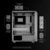 Mars Gaming MC-MAG, Boîtier Gaming ATX, Panneau Latéral Verre Trempé, Double Grille Magnétique Anti-poussière Frontale + Supérie