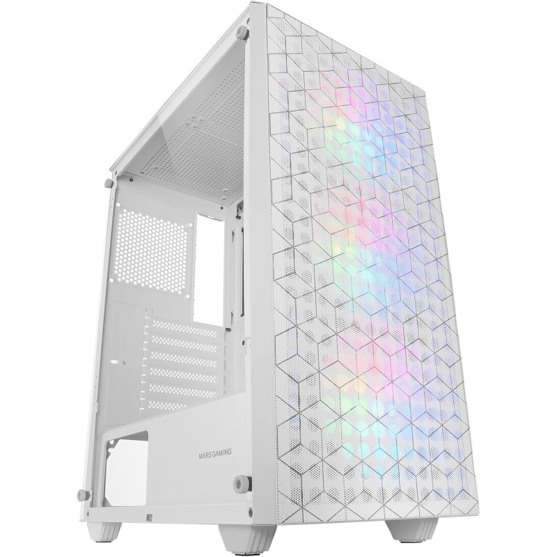Mars Gaming MC-MAG, Boîtier Gaming ATX, Panneau Latéral Verre Trempé, Double Grille Magnétique Anti-poussière Frontale + Supérie