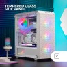 Mars Gaming MC-MAG, Boîtier Gaming ATX, Panneau Latéral Verre Trempé, Double Grille Magnétique Anti-poussière Frontale + Supérie