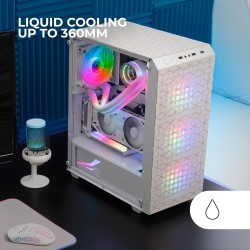 Mars Gaming MC-MAG, Boîtier Gaming ATX, Panneau Latéral Verre Trempé, Double Grille Magnétique Anti-poussière Frontale + Supérie