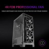 Mars Gaming MC-Master, Boîtier PC ATX, Metal-Mesh Front Panel, Verre Trempé, 4 Ventilateurs Ultra-Silencieux 120mm, Noir