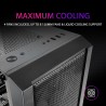 Mars Gaming MC-Master, Boîtier PC ATX, Metal-Mesh Front Panel, Verre Trempé, 4 Ventilateurs Ultra-Silencieux 120mm, Noir