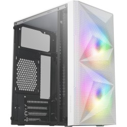 Mars Gaming MC-ME, Boîtier Gaming Compact MicroATX, Fenêtre Latérale en Verre Trempé, Design Frontal Géométrique Total-Mesh, 2X 