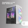 Mars Gaming MC-ME, Boîtier Gaming Compact MicroATX, Fenêtre Latérale en Verre Trempé, Design Frontal Géométrique Total-Mesh, 2X 
