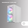 Mars Gaming MC-ME, Boîtier Gaming Compact MicroATX, Fenêtre Latérale en Verre Trempé, Design Frontal Géométrique Total-Mesh, 2X 
