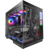 Mars Gaming MC-Mirage, Boîtier Gaming ATX, Écran LCD IPS 7,2” Personnalisable, Verre Trempé Continu Frontal et Latéral, Structur