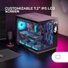 Mars Gaming MC-Mirage, Boîtier Gaming ATX, Écran LCD IPS 7,2” Personnalisable, Verre Trempé Continu Frontal et Latéral, Structur