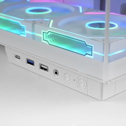 Mars Gaming MC-Mirage, Boîtier Gaming ATX, Écran LCD IPS 7,2” Personnalisable, Verre Trempé Continu Frontal et Latéral, Structur