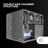 Mars Gaming MCMPRO, Boîtier Professionnel Compact Micro-ATX, Fenêtre Latérale Complète en Verre Trempé, 3X Ventilateurs 120mm, P