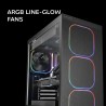 Mars Gaming MC-Nebula Boîtier Gaming ATX, 4 Ventilateurs Line-Glow ARGB 120 mm, Façade Mesh Métallique Microperforée, CableHatch
