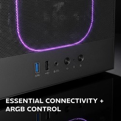 Mars Gaming MC-Nebula Boîtier Gaming ATX, 4 Ventilateurs Line-Glow ARGB 120 mm, Façade Mesh Métallique Microperforée, CableHatch