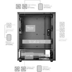Mars Gaming MC-Nebula Boîtier Gaming ATX, 4 Ventilateurs Line-Glow ARGB 120 mm, Façade Mesh Métallique Microperforée, CableHatch