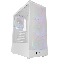 Mars Gaming MC-Nebula Boîtier Gaming ATX, 4 Ventilateurs Line-Glow ARGB 120 mm, Façade Mesh Métallique Microperforée, CableHatch