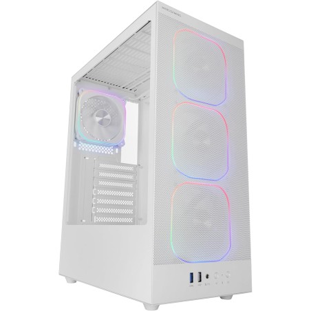 Mars Gaming MC-Nebula Boîtier Gaming ATX, 4 Ventilateurs Line-Glow ARGB 120 mm, Façade Mesh Métallique Microperforée, CableHatch