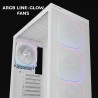 Mars Gaming MC-Nebula Boîtier Gaming ATX, 4 Ventilateurs Line-Glow ARGB 120 mm, Façade Mesh Métallique Microperforée, CableHatch