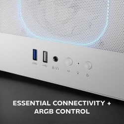 Mars Gaming MC-Nebula Boîtier Gaming ATX, 4 Ventilateurs Line-Glow ARGB 120 mm, Façade Mesh Métallique Microperforée, CableHatch