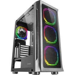 Mars Gaming MC-Neo, Tour Gaming XXL E-ATX, Vitres Latérales et Frontales Verre Trempé, 4 Ventilateurs ARGB 120mm + Ventilateur 1