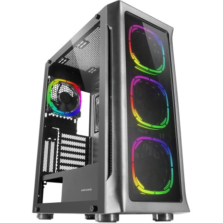 Mars Gaming MC-Neo, Tour Gaming XXL E-ATX, Vitres Latérales et Frontales Verre Trempé, 4 Ventilateurs ARGB 120mm + Ventilateur 1