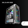 Mars Gaming MC-Neo, Tour Gaming XXL E-ATX, Vitres Latérales et Frontales Verre Trempé, 4 Ventilateurs ARGB 120mm + Ventilateur 1