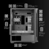 Mars Gaming MC-Neo, Tour Gaming XXL E-ATX, Vitres Latérales et Frontales Verre Trempé, 4 Ventilateurs ARGB 120mm + Ventilateur 1