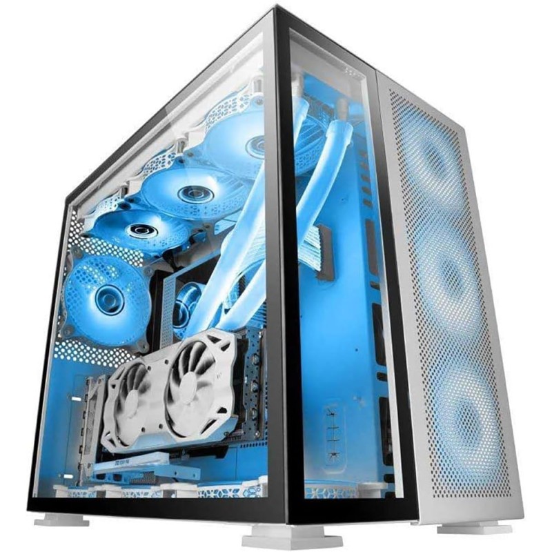 Mars Gaming MCNOVA, Tour de Jeu Custom XXL E-ATX Aluminium, Double Fenêtre en Verre Trempé, Structure Modulaire Double Caméra, U
