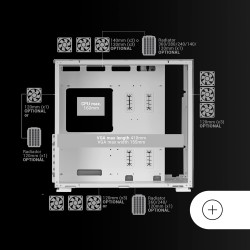 Mars Gaming MCNOVA, Tour de Jeu Custom XXL E-ATX Aluminium, Double Fenêtre en Verre Trempé, Structure Modulaire Double Caméra, U
