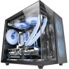 Mars Gaming MC-NOVAM Noir, Boîtier Compact Custom MicroATX, Double Fenêtre Verre Trempé Continu, Châssis Modulaire à Double Cham