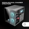 Mars Gaming MC-NOVAM Noir, Boîtier Compact Custom MicroATX, Double Fenêtre Verre Trempé Continu, Châssis Modulaire à Double Cham