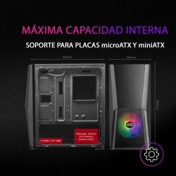 Mars Gaming MC-Ultra Noir, Tour Gaming Custom XXL E-ATX, Double Bande LED ARGB, Double Fenêtre Verre Trempé, Double Structure Ca