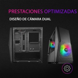 Mars Gaming MC-Ultra Noir, Tour Gaming Custom XXL E-ATX, Double Bande LED ARGB, Double Fenêtre Verre Trempé, Double Structure Ca