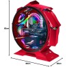 Mars Gaming MCORB Rouge, Boîtier PC Gaming Micro-ATX XL, Design Circulaire Custom, Double Vitrage Trempé