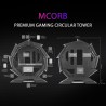 Mars Gaming MCORB Blanc, Boîtier PC Gaming Micro-ATX XL, Design Circulaire Custom, Double Vitrage Trempé