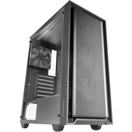 Mars Gaming MC-PMAX, Boîtier Professionnel ATX, 4X Ventilateurs FDB 120mm, Panneau Frontal Mesh, Fenêtre Latérale Verre Trempé, 