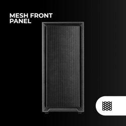 Mars Gaming MC-PMAX, Boîtier Professionnel ATX, 4X Ventilateurs FDB 120mm, Panneau Frontal Mesh, Fenêtre Latérale Verre Trempé, 