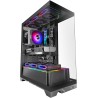 Mars Gaming MC-Prisma, Boîtier Gaming ATX, Triple Verre Trempé Continu sans Cadre, Éclairage ARGB Latéral et Frontal, Double Cha