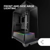 Mars Gaming MC-Prisma, Boîtier Gaming ATX, Triple Verre Trempé Continu sans Cadre, Éclairage ARGB Latéral et Frontal, Double Cha
