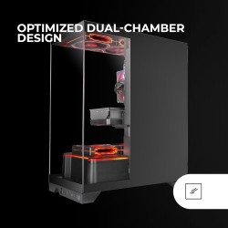 Mars Gaming MC-Prisma, Boîtier Gaming ATX, Triple Verre Trempé Continu sans Cadre, Éclairage ARGB Latéral et Frontal, Double Cha
