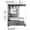 Mars Gaming MC-Prisma, Boîtier Gaming ATX, Triple Verre Trempé Continu sans Cadre, Éclairage ARGB Latéral et Frontal, Double Cha