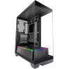 Mars Gaming MC-Prisma, Boîtier Gaming ATX, Triple Verre Trempé Continu sans Cadre, Éclairage ARGB Latéral et Frontal, Double Cha