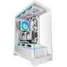 Mars Gaming MC-Prisma, Boîtier Gaming ATX, Triple Verre Trempé Continu sans Cadre, Éclairage ARGB Latéral et Frontal, Double Cha