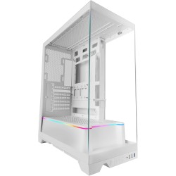 Mars Gaming MC-Prisma, Boîtier Gaming ATX, Triple Verre Trempé Continu sans Cadre, Éclairage ARGB Latéral et Frontal, Double Cha